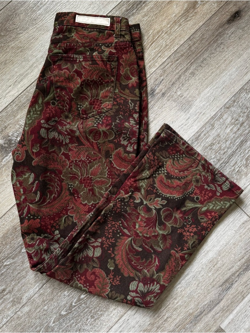 Vintage Tapestry Floral Pants Dark Academia Boho 90s Straight Leg Size 10 - Picture 5 of 7